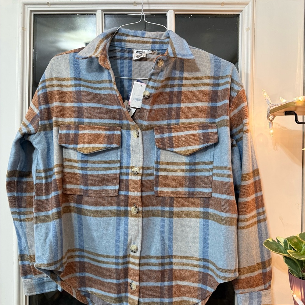 Ford Licensed Plaid Shirt in Blue and Brown